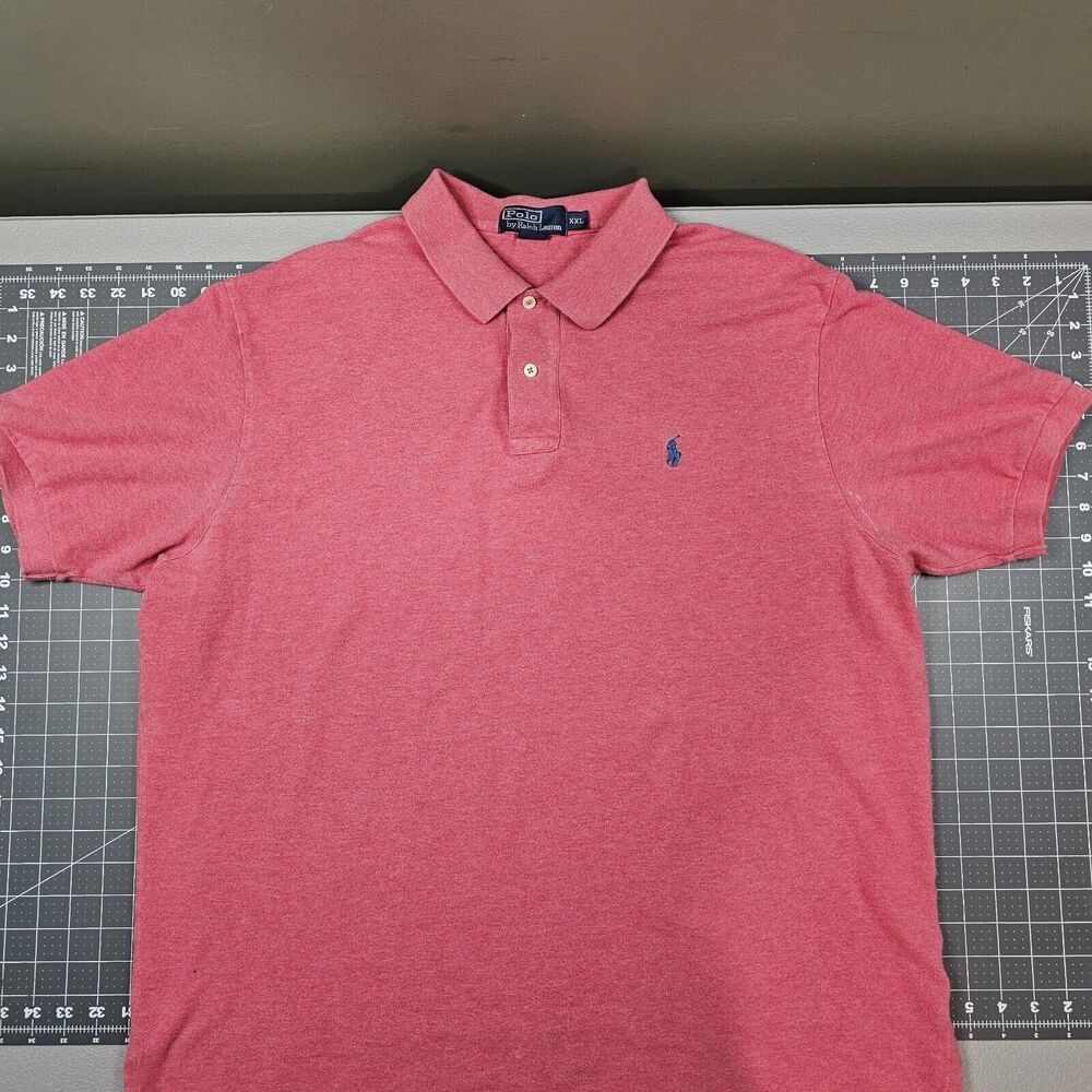 Vintage Polo Ralph Lauren Shirt XXL Knit Coral Pink Golf Preppy Casual Essential